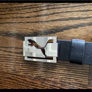 Black leather puma belt